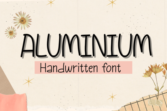 Aluminium Font: Handwritten Style for Craft Products