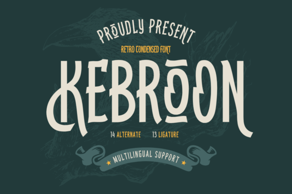 Kebroon Font: A Retro Condensed Typeface for Editorial Design